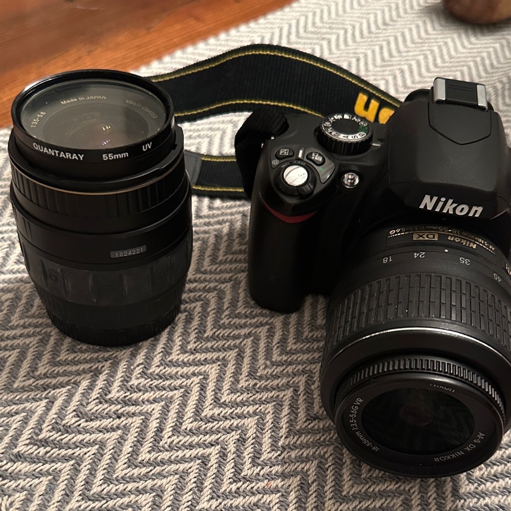 Nikon Black DSLR Camera with Dual Lens